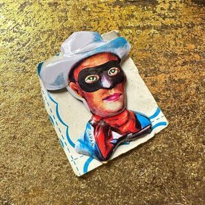 Vintage 1950's Lone Ranger Die Cut Tin Pin